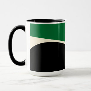 Simple Waves 2 in Green, Cream and Black  Mug