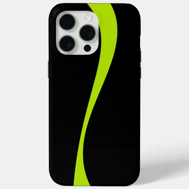 Simple Waves 2 in Lime Green and Black Case-Mate iPhone Case (Back)