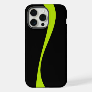 Simple Waves 2 in Lime Green and Black iPhone 15 Pro Max Case