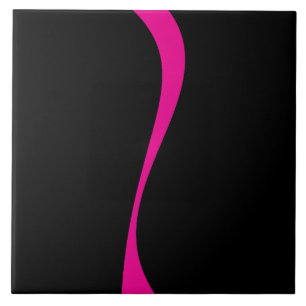 Simple Waves 2 in Magenta and Black Tile