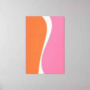 Simple Waves 2 in Pink, Orange, and Cream Canvas Print