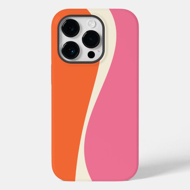 Simple Waves 2 in Pink, Orange, and Cream Case-Mate iPhone Case (Back)