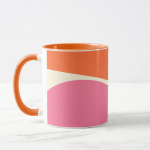 Simple Waves 2 in Pink, Orange, and Cream Mug