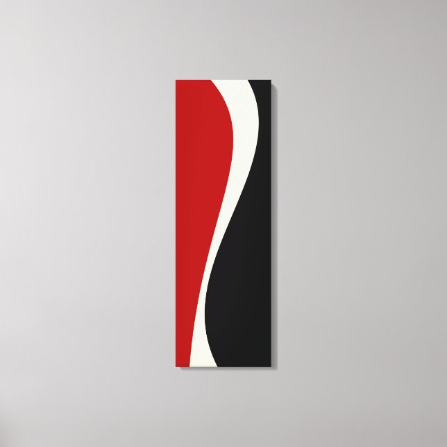 Simple Waves 2 in Red and Cream Canvas Print (Front)