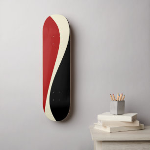 Simple Waves 2 in Red and Cream Skateboard