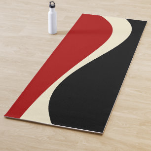 Simple Waves 2 in Red and Cream Yoga Mat