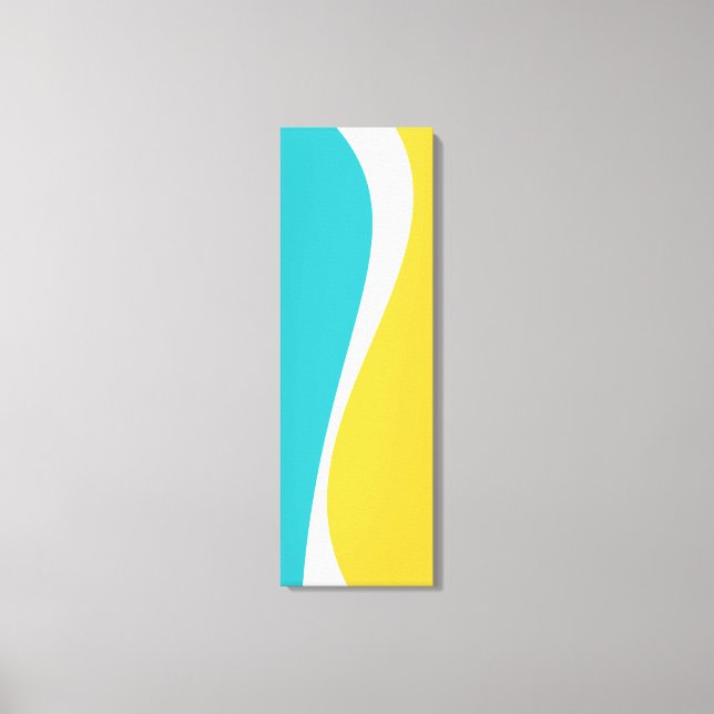 Simple Waves 2 in Turquoise, Yellow, and White Canvas Print (Front)