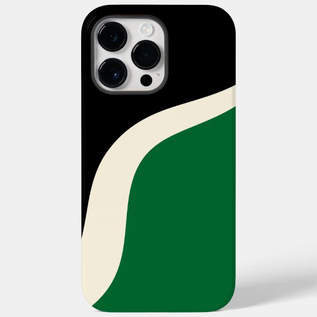 Simple Waves 3 in Green, Cream and Black  Case-Mate iPhone Case (Back)