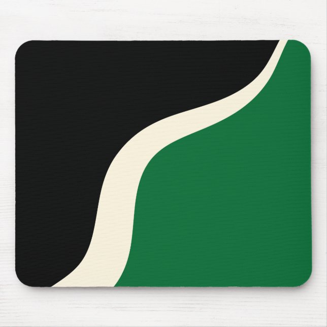 Simple Waves 3 in Green, Cream and Black  Mouse Pad (Front)