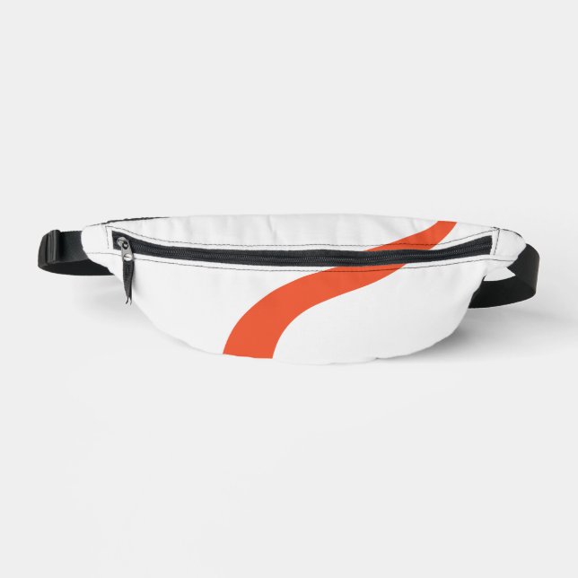 Simple Waves 3 - Orange and White Bum Bags (Front)