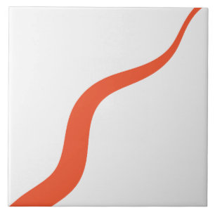 Simple Waves 3 - Orange and White Tile