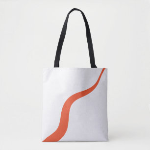 Simple Waves 3 - Orange and White Tote Bag