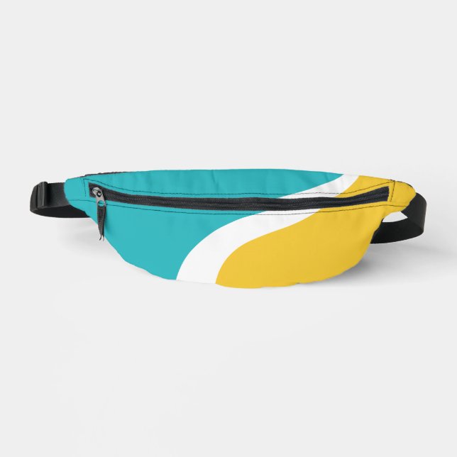 Simple Waves 3 - Turquoise and Yellow Bum Bags (Front)