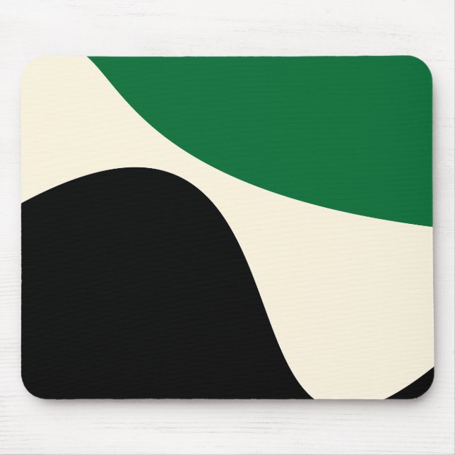 Simple Waves 4 in Green, Cream and Black  Mouse Pad (Front)