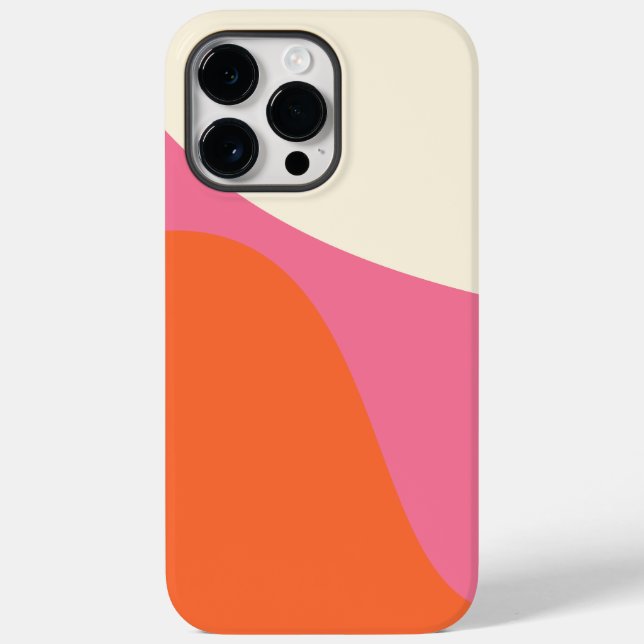 Simple Waves 4 in Pink, Orange, and Cream Case-Mate iPhone Case (Back)