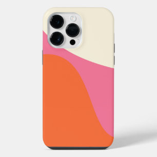 Simple Waves 4 in Pink, Orange, and Cream iPhone 14 Pro Max Case