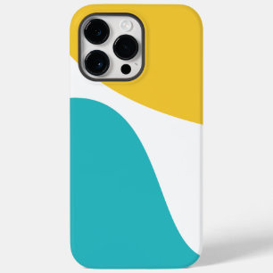 Simple Waves 4 - Turquoise and Yellow Case-Mate iPhone 14 Pro Max Case