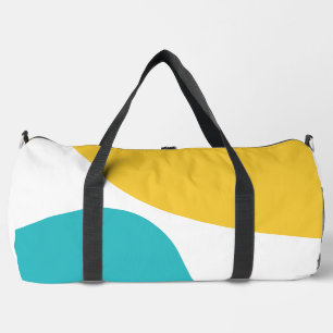 Simple Waves 4 - Turquoise and Yellow Duffle Bag
