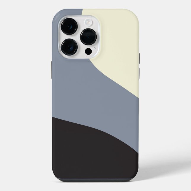 Simple Waves - Black, Grey and Cream iPhone Case (Back)