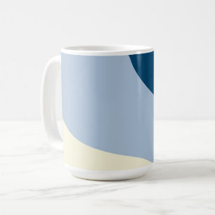 Simple Waves - Dark Blue, Light Blue and Cream Coffee Mug