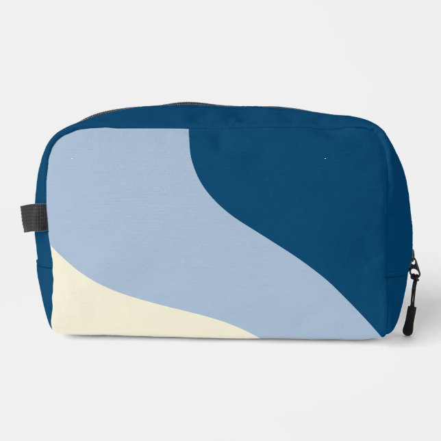 Simple Waves - Dark Blue, Light Blue and Cream Dopp Kit (Front)