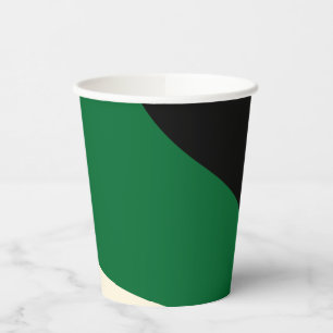 Simple Waves - Green, Cream and Black Paper Cups