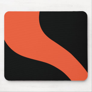 Simple Waves in Black and Orange Mouse Pad