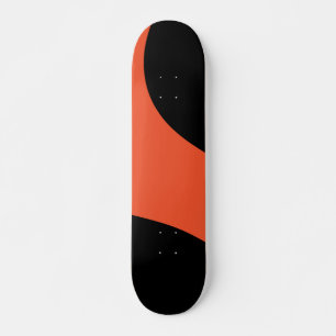 Simple Waves in Black and Orange Skateboard