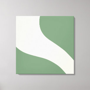 Simple Waves in Green Canvas Print