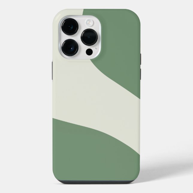 Simple Waves in Green iPhone Case (Back)