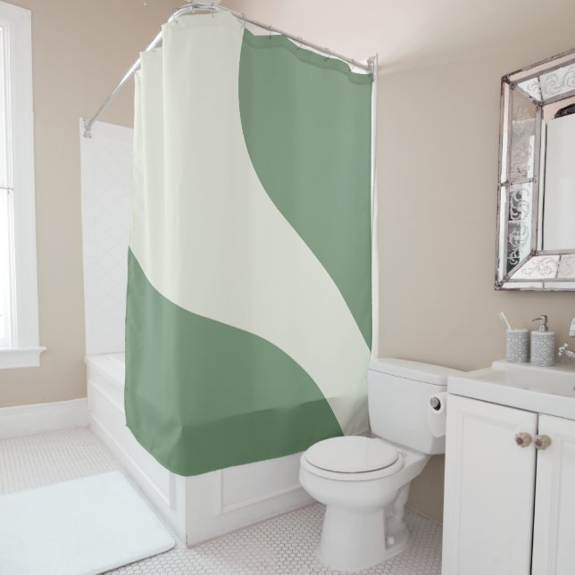 Simple Waves in Green Shower Curtain (In Situ)