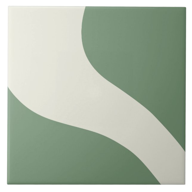 Simple Waves in Green Tile (Front)