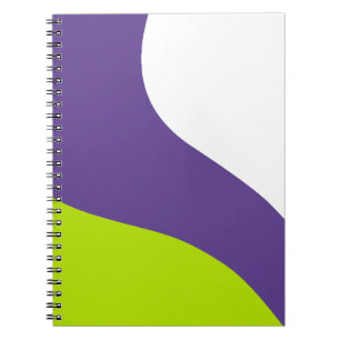 Simple Waves in Lime Green and Purple Notebook