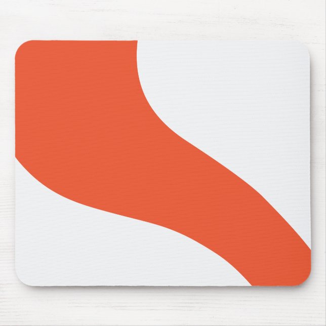 Simple Waves - Orange and White Mouse Pad (Front)
