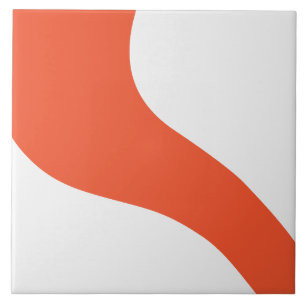 Simple Waves - Orange and White Tile
