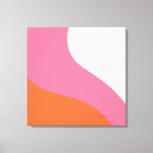 Simple Waves - Pink, Orange and Cream Canvas Print