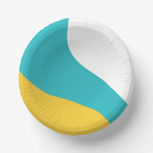 Simple Waves - Turquoise and Yellow Paper Plate