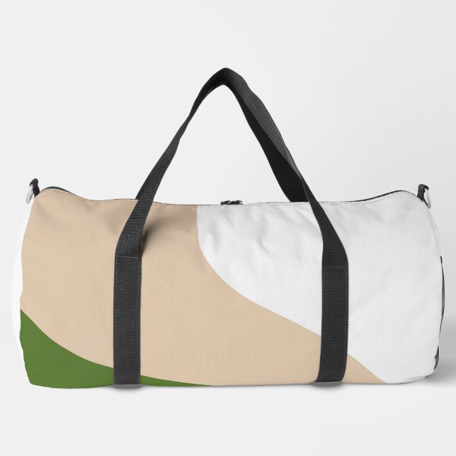 Simple Waves - White, Sand & Palm Green Duffle Bag (Front)