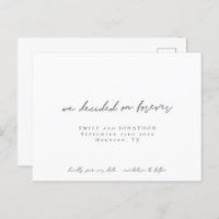 Simple We Decided on Forever Script Save The Date