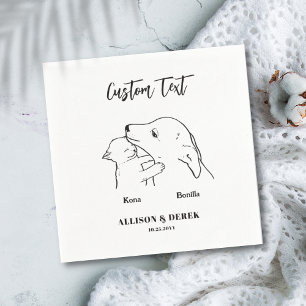 Simple We Do Too Dog Cat Wedding Pet Name Napkin