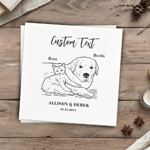 Simple We Do Too Dog Cat Wedding Pet Name Napkin