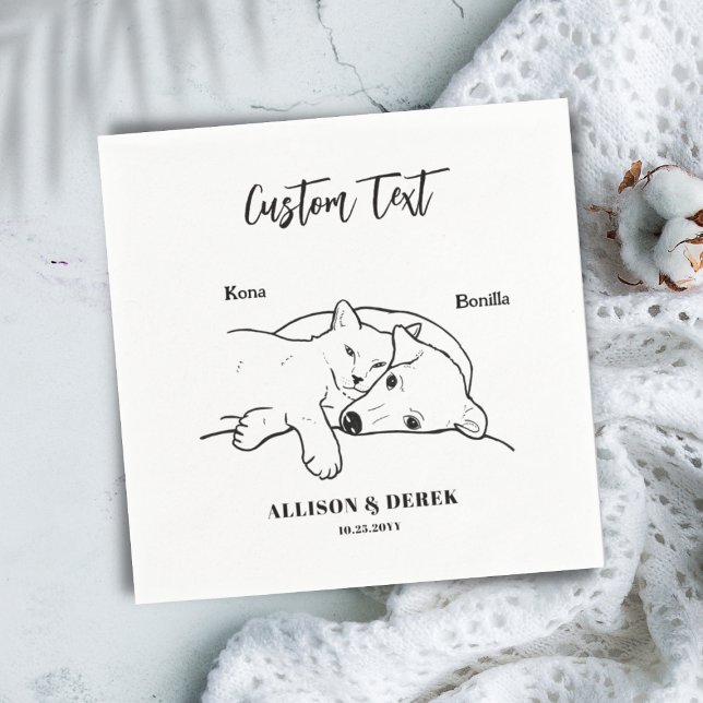 Simple We Do Too Dog Cat Wedding Pet Name Napkin (Creator Uploaded)