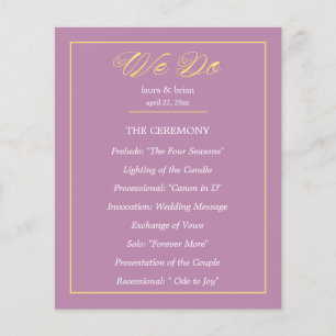 Simple WE DO Wedding Program