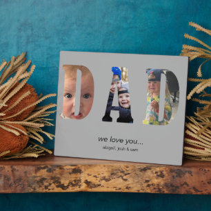 Simple We Love you Dad Photo Collage  Plaque