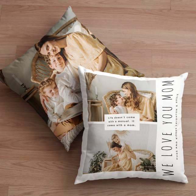 Simple 'We Love You Mum'  3 photo Keepsake Cushion (Creator Uploaded)