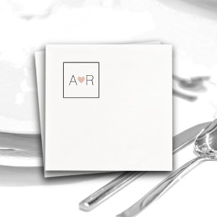 Simple Wed Love Monogram Napkin
