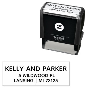Simple Wedding Address Name Self-inking Stamp