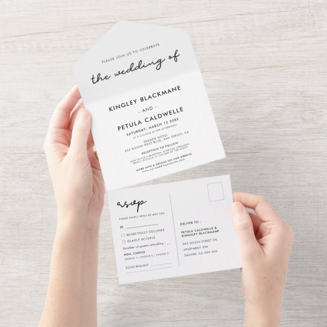Simple wedding all in one invitation (Tearaway)