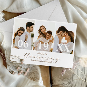 Simple Wedding Anniversary Photo   Collage Card