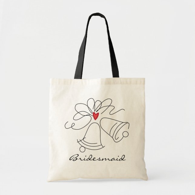 Simple wedding bells custom bridesmaid bag (Front)
